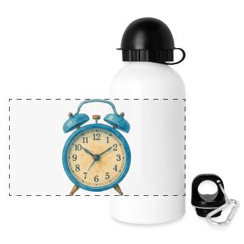 wecker uhr aquarell - Panorama Trinkflasche mit Deckel 500 ml - Weiß - Vorne