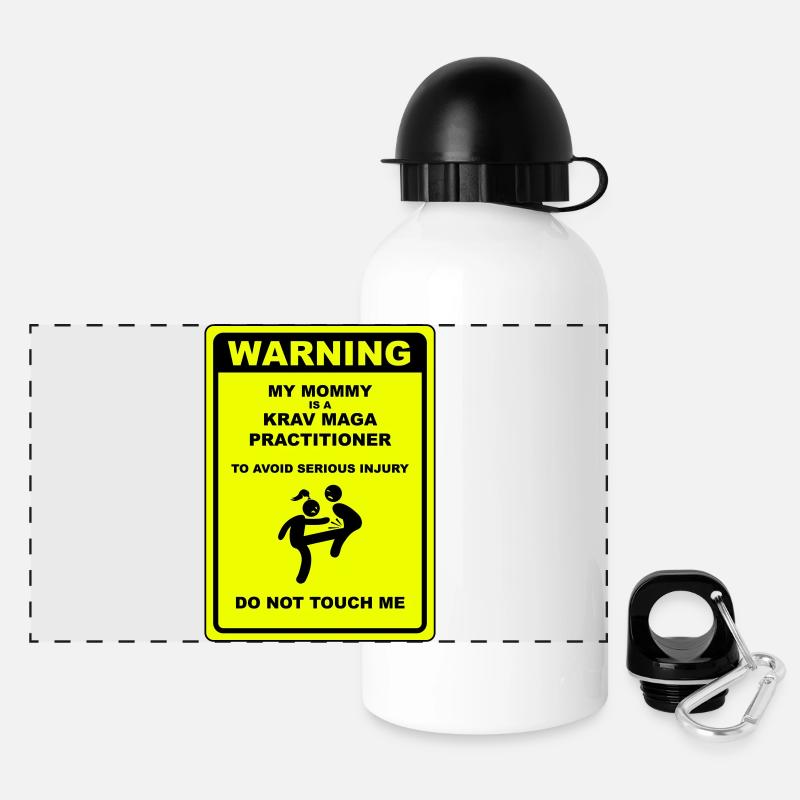 Warnung! Mama macht Krav Maga! - Panorama Trinkflasche mit versch. Aufsätzen - Weiß