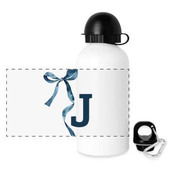 Monogram j Geschenkidee - Panorama Trinkflasche mit Deckel 500 ml - Weiß - Vorne