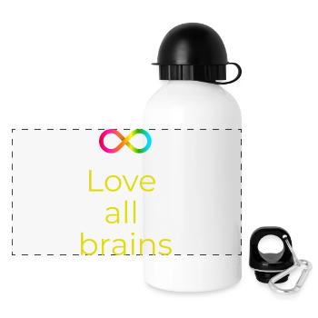 Love_all_brains - Gourde panoramique avec couvercle 500 ml - blanc - Devant