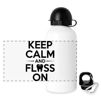 Dentist Practice Oral Health Design  - Panoramic Thermal Bottle with Lid 500 ml - white - Front