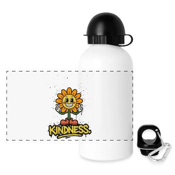 Kill Them With Kindness – Just smile - Panorama Trinkflasche mit Deckel 500 ml - Weiß - Vorne