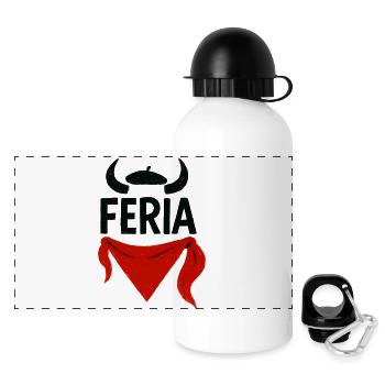Feria - Basque Country - Panoramic Thermal Bottle with Lid 500 ml - white - Front