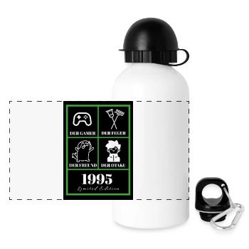 Marvin_T shirt_grün - Panoramic Thermal Bottle with Lid 500 ml - white - Front