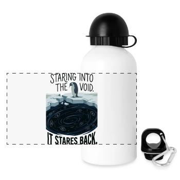 Staring into the abyss - Panoramic Thermal Bottle with Lid 500 ml - white - Front