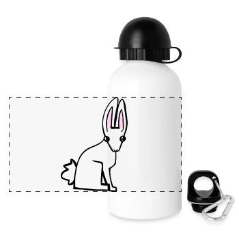 white bunny - Panoramic Thermal Bottle with Lid 500 ml - white - Front