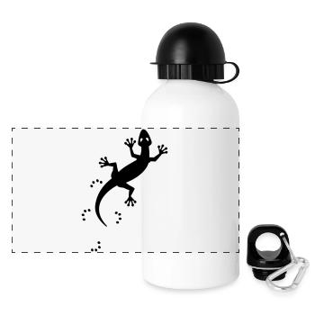 gecko_1 - Panorama Trinkflasche mit Deckel 500 ml - Weiß - Vorne
