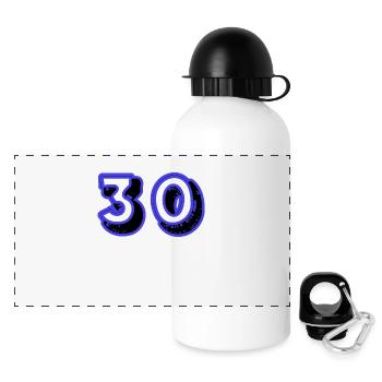 30. 30 JAHRE. 30-JÄHRIGES JUBILÄUM. 30-JÄHRIGES JUBILÄUM. - Panorama Trinkflasche mit Deckel 500 ml - Weiß - Vorne