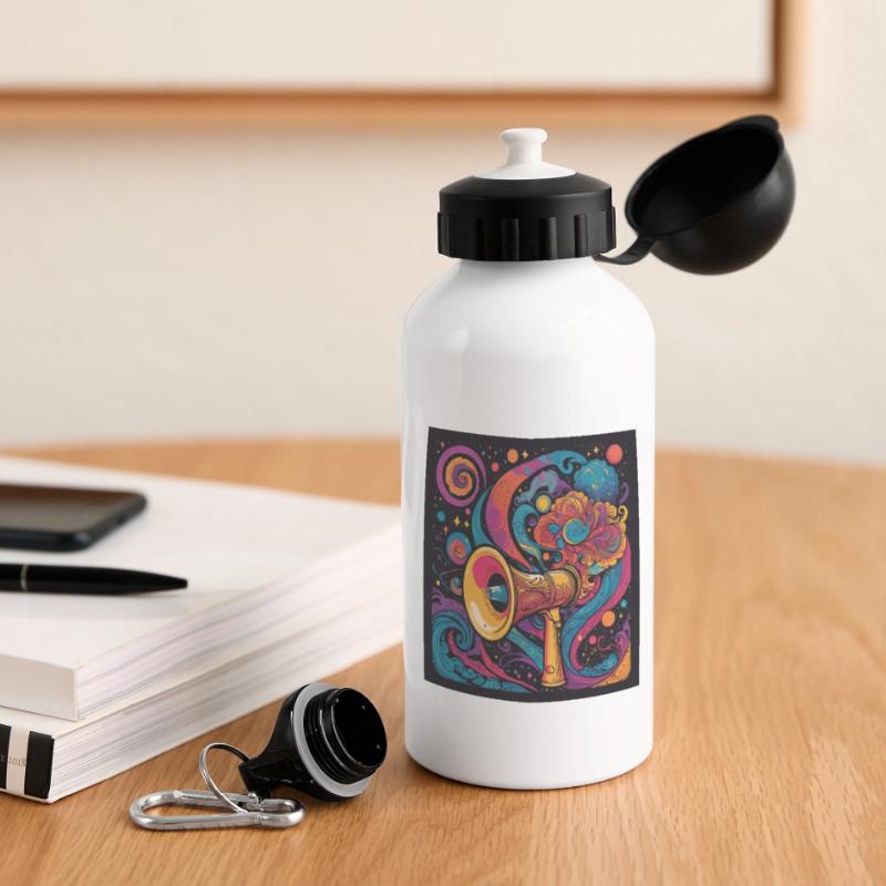 Psychedelic Exploration with Space Speaker Panoramic Thermal Bottle with Lid 500 ml