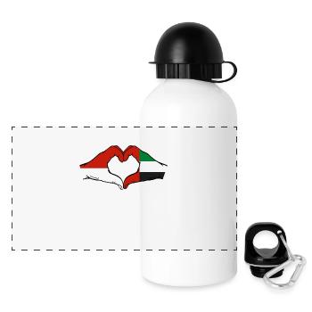 Monaco Drapeau des Émirats Arabes Unis - Gourde panoramique avec couvercle 500 ml - blanc - Devant
