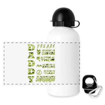 Citation de motivation inspirante Impression d’art - Gourde panoramique avec couvercle 500 ml - blanc - Devant