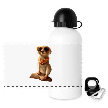Suricates, Amoureux Des Animaux, Doux, Surikate, Mangouste - Gourde panoramique avec couvercle 500 ml - blanc - Devant