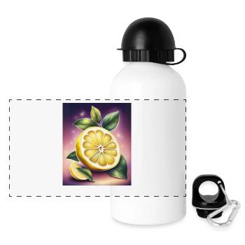 Süß-saure Zitrone - Panorama Trinkflasche mit Deckel 500 ml - Weiß - Vorne