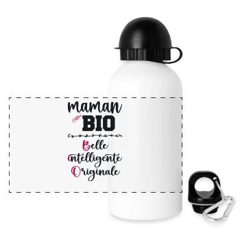 Cadeau maman personnalisé humour fête des mères - Gourde panoramique avec couvercle 500 ml - blanc - Devant
