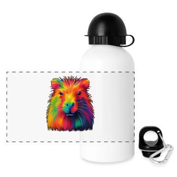 Capybara - Panorama Trinkflasche mit Deckel 500 ml - Weiß - Vorne