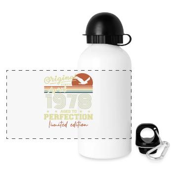 April 1978 Gift | 47th Anniversary April 1978 - Panoramic Thermal Bottle with Lid 500 ml - white - Front