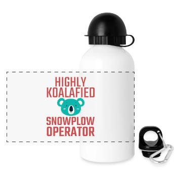 Snowplow Operator Koalafied Schneepflugfahrer - Panorama Trinkflasche mit Deckel 500 ml - Weiß - Vorne