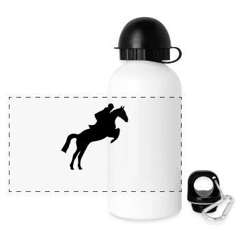 Horse Jumping - Panorama Trinkflasche mit Deckel 500 ml - Weiß - Vorne