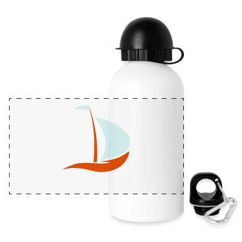bateau à voile - Gourde panoramique avec couvercle 500 ml - blanc - Devant