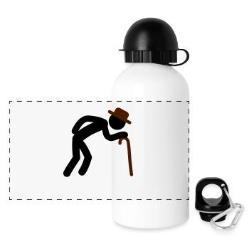 Old Man - Panorama Trinkflasche mit Deckel 500 ml - Weiß - Vorne