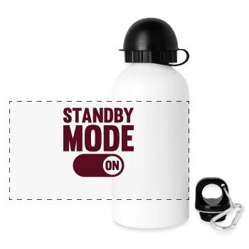 standby_mode_on_1f1 - Panorama Trinkflasche mit Deckel 500 ml - Weiß - Vorne