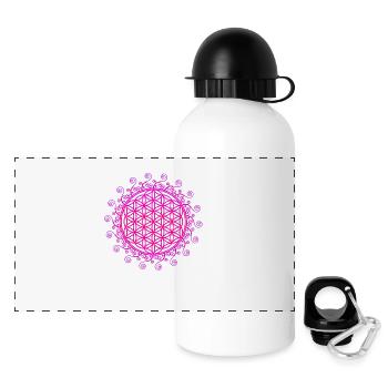 Fleur de vie, Flower of life, géométrie sacrée - Gourde panoramique avec couvercle 500 ml - blanc - Devant