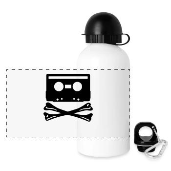 cassette tape - Panoramic Thermal Bottle with Lid 500 ml - white - Front