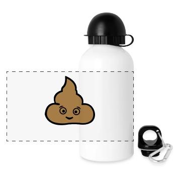 kacke_02 - Panorama Trinkflasche mit Deckel 500 ml - Weiß - Vorne