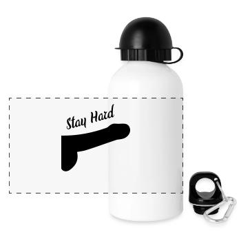 dick stay hard - Panorama Trinkflasche mit Deckel 500 ml - Weiß - Vorne