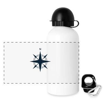 Compass Wind Rose Navigation Shipping - Panoramic Thermal Bottle with Lid 500 ml - white - Front
