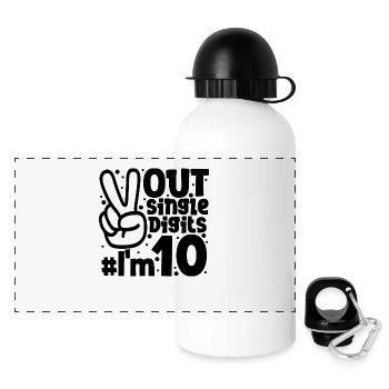 Peace Out Single Digits Ich bin 10 Jahre alt Geburtstag - Panorama Trinkflasche mit Deckel 500 ml - Weiß - Vorne