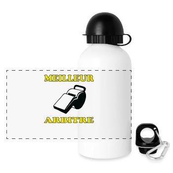 Bester Schiedsrichter - Panorama Trinkflasche mit Deckel 500 ml - Weiß - Vorne
