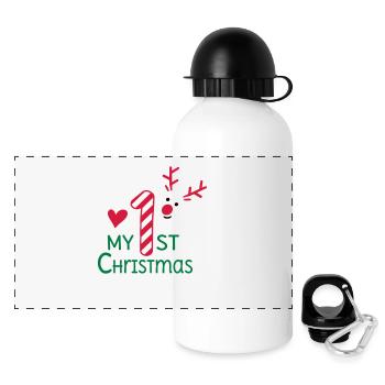 Mon premier Noël - Gourde panoramique avec couvercle 500 ml - blanc - Devant