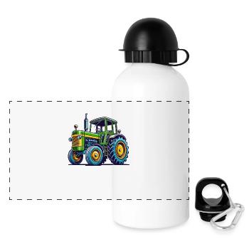 traktor trecker - Panorama Trinkflasche mit Deckel 500 ml - Weiß - Vorne
