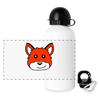 Fuchs Rotfuchs Wildes Tier Schlauer Wald Bewohner - Panorama Trinkflasche mit Deckel 500 ml - Weiß - Vorne