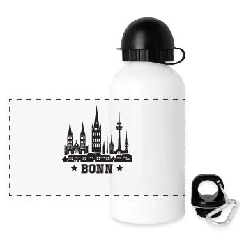 La ville de Bonn - Gourde panoramique avec couvercle 500 ml - blanc - Devant