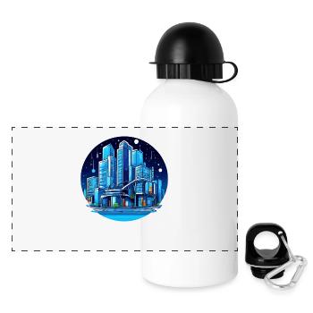 City Night Sky - Panoramic Thermal Bottle with Lid 500 ml - white - Front