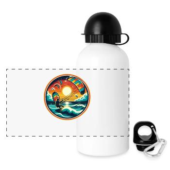 Kitesurfing - Panoramic Thermal Bottle with Lid 500 ml - white - Front