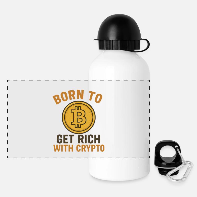 Enrichissez-vous avec la crypto - Gourde panoramique avec couvercle 500 ml - blanc