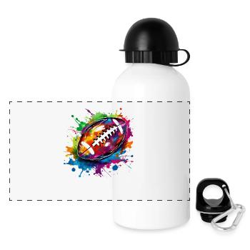 American Football for Sports Fans & Football Players - Panoramic Thermal Bottle with Lid 500 ml - white - Front