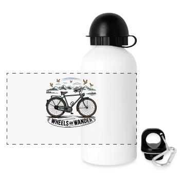 Wheels & Wander – Mountain Adventure - Panoramic Thermal Bottle with Lid 500 ml - white - Front