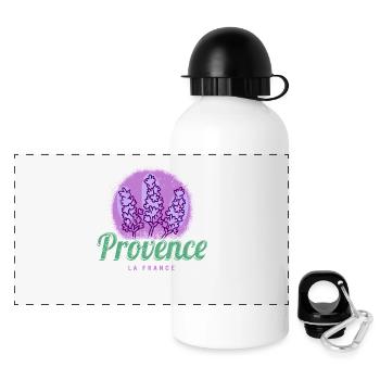 Provence Retro Lavendel Côte d'Azur Frankreich - Panorama Trinkflasche mit Deckel 500 ml - Weiß - Vorne