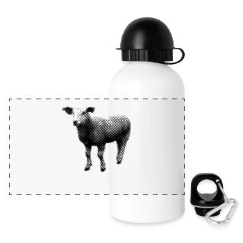 Lamm - Panorama Trinkflasche mit Deckel 500 ml - Weiß - Vorne