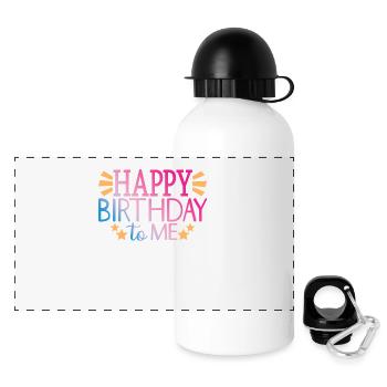 Happy Birthday To Me Cool Birthday Party Gift - Panoramic Thermal Bottle with Lid 500 ml - white - Front