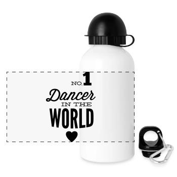 Meilleur danseur du monde - Gourde panoramique avec couvercle 500 ml - blanc - Devant