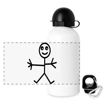 Comic - Panorama Trinkflasche mit Deckel 500 ml - Weiß - Vorne