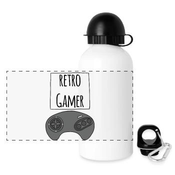 Retro Gamer Saturn - Gourde panoramique avec couvercle 500 ml - blanc - Devant