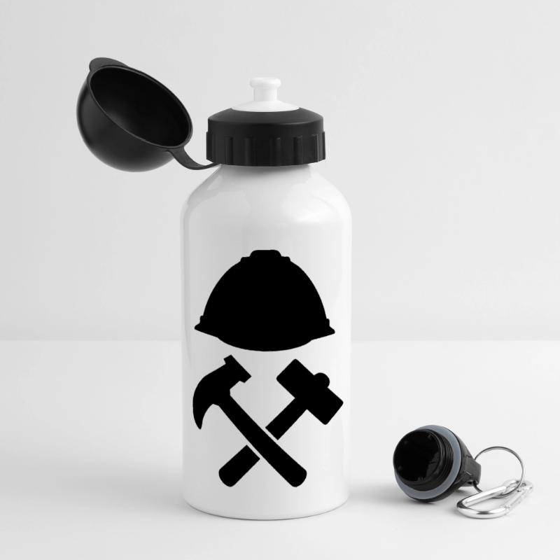 construction worker Panorama Trinkflasche mit Deckel 500 ml