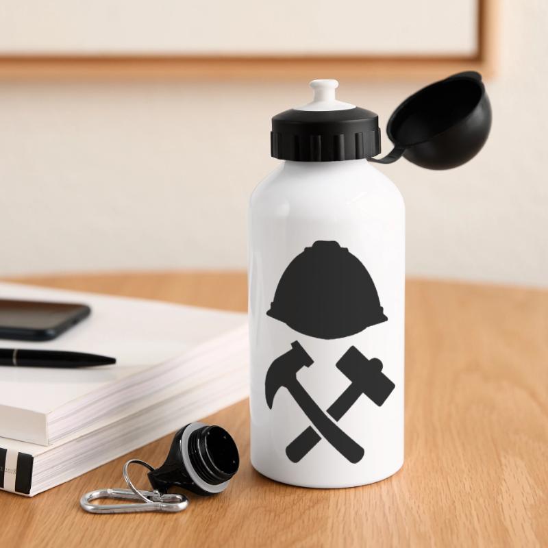 construction worker Panorama Trinkflasche mit Deckel 500 ml