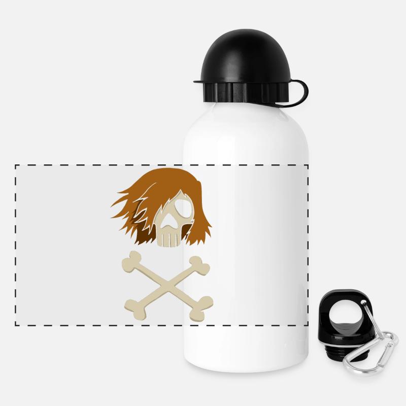 Piraten- - Panorama Trinkflasche mit Deckel 500 ml - Weiß